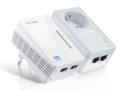 TP-LINK KIT POWERLINE WI-FI AV600, QUALCOMM, 300MBPS EN 2.4GHZ, 600MBPS POWERLINE, HOMEPLUG AV, 2 PUERTOS 10/100MBPS, WI-FI CLONE, TWIN PACK ( 1* TL-PA4020P & 1* (TL-WPA4220)_1