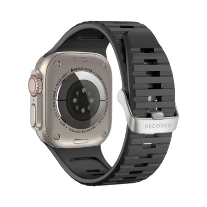 Decoded Ultra Traction Silicone Strap for Apple Watch 49 / 45 / 44 / 42 mm Gen 1-9 - SE - Black_0