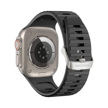 Decoded Ultra Traction Silicone Strap for Apple Watch 49 / 45 / 44 / 42 mm Gen 1-9 - SE - Black_0