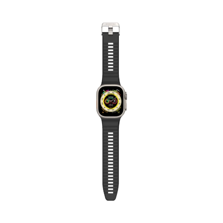 Decoded Ultra Traction Silicone Strap for Apple Watch 49 / 45 / 44 / 42 mm Gen 1-9 - SE - Black_1