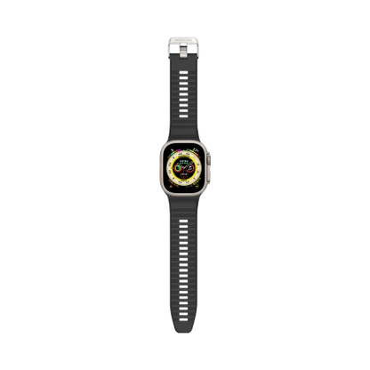 Decoded Ultra Traction Silicone Strap for Apple Watch 49 / 45 / 44 / 42 mm Gen 1-9 - SE - Black_1