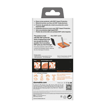 SBS Tempered Glass D3O with frame for iPhone 16 / iPhone 15_2