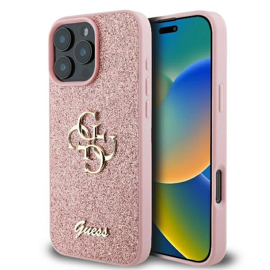 Guess Fixed Glitter Big 4G Case for iPhone 16 Pro - Pink_0