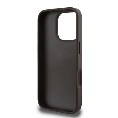 Guess Leather 4G Triangle Strass MagSafe Case for iPhone 16 Pro - Brown_6