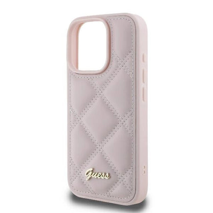 Guess Quilted Metal Logo iPhone 16 Pro Case - Pink_5