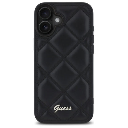 Guess Quilted Metal Logo iPhone 16 Plus Case - Black_2