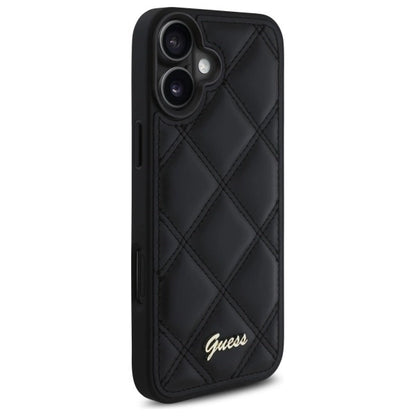Guess Quilted Metal Logo iPhone 16 Plus Case - Black_3