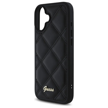 Guess Quilted Metal Logo iPhone 16 Plus Case - Black_5