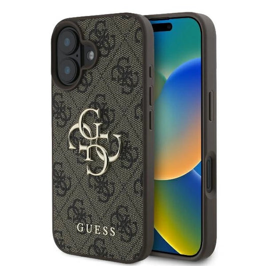 Guess 4G Big Logo iPhone 16 Case - Brown_0