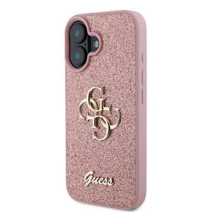 Guess Fixed Glitter Big 4G iPhone 16 Case - Pink_1