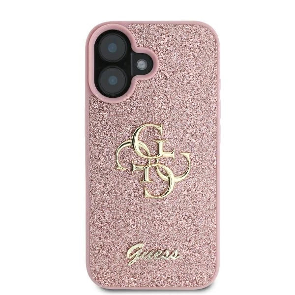 Guess Fixed Glitter Big 4G iPhone 16 Case - Pink_2