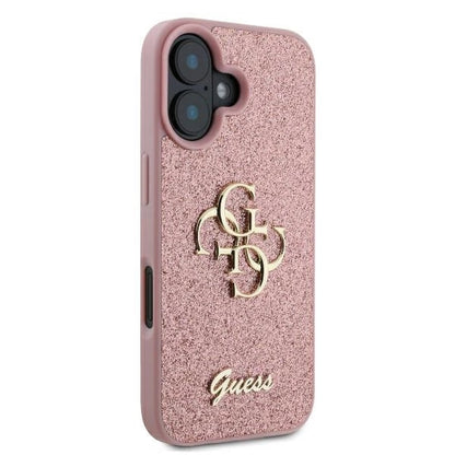 Guess Fixed Glitter Big 4G iPhone 16 Case - Pink_3