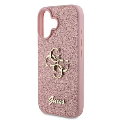 Guess Fixed Glitter Big 4G iPhone 16 Case - Pink_5