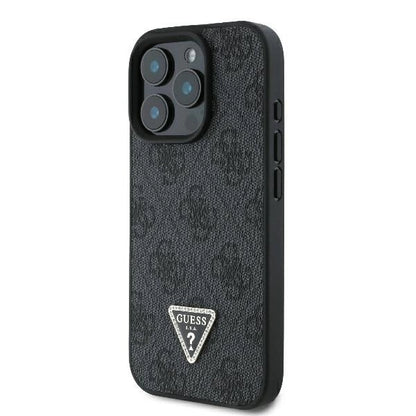 Guess Leather 4G Triangle Strass MagSafe Case for iPhone 16 Pro Max - Black_1