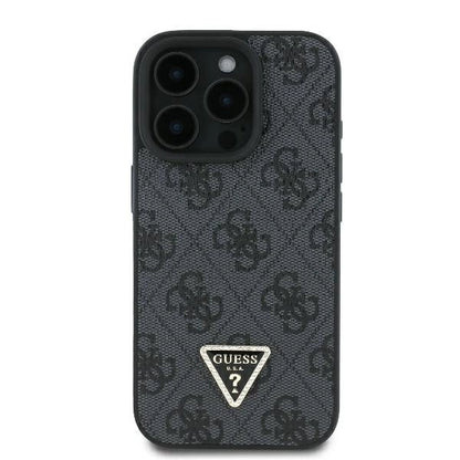 Guess Leather 4G Triangle Strass MagSafe Case for iPhone 16 Pro Max - Black_2