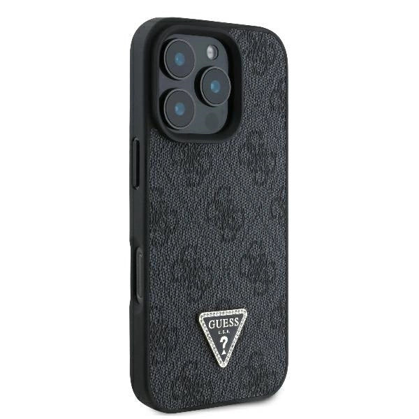 Guess Leather 4G Triangle Strass MagSafe Case for iPhone 16 Pro Max - Black_3