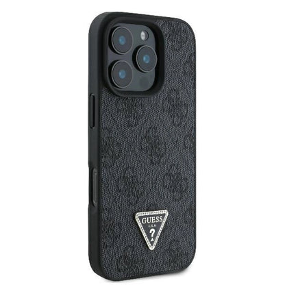Guess Leather 4G Triangle Strass MagSafe Case for iPhone 16 Pro Max - Black_3