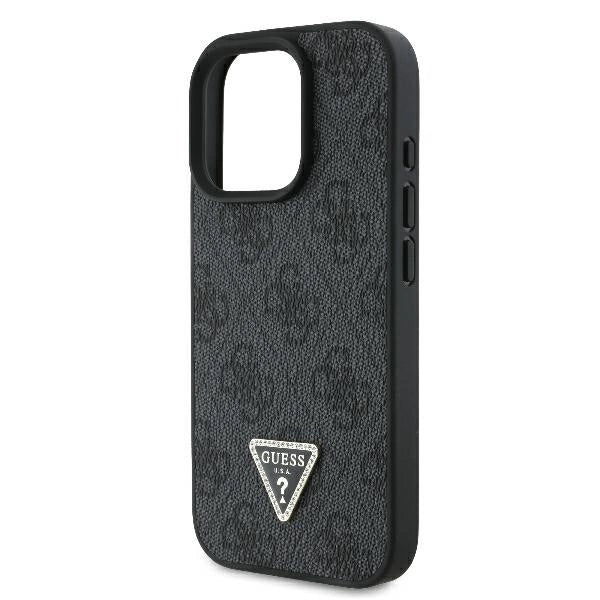 Guess Leather 4G Triangle Strass MagSafe Case for iPhone 16 Pro Max - Black_5