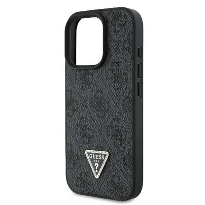 Guess Leather 4G Triangle Strass MagSafe Case for iPhone 16 Pro Max - Black_5