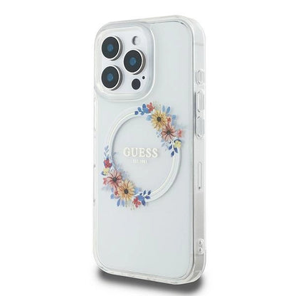 Guess IML Flowers Wreath MagSafe iPhone 16 Pro Case - Clear_1