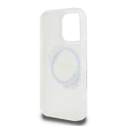 Guess IML Flowers Wreath MagSafe iPhone 16 Pro Case - Clear_6
