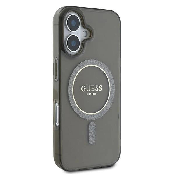 Guess IML Glitter Circle MagSafe case for iPhone 16 - black_3