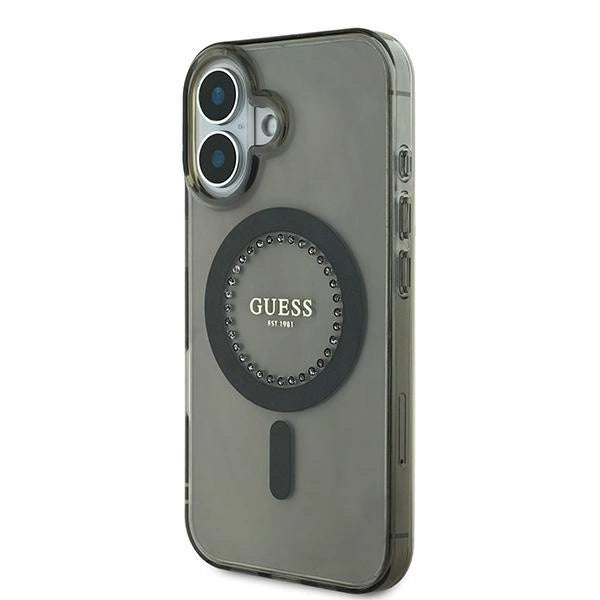 Guess IML Rhinestones MagSafe iPhone 16 Case - Black_1