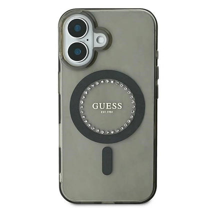 Guess IML Rhinestones MagSafe iPhone 16 Case - Black_2