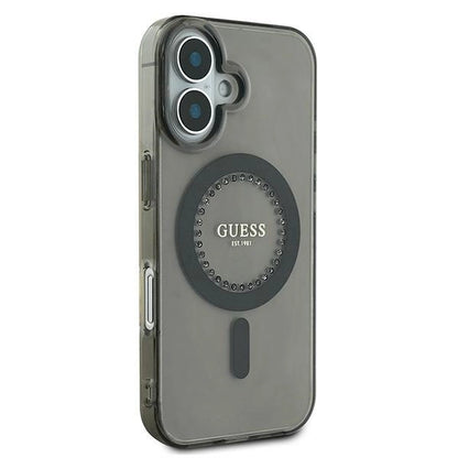 Guess IML Rhinestones MagSafe iPhone 16 Case - Black_3