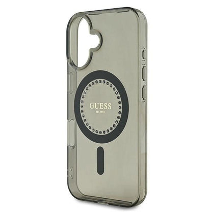 Guess IML Rhinestones MagSafe iPhone 16 Case - Black_5