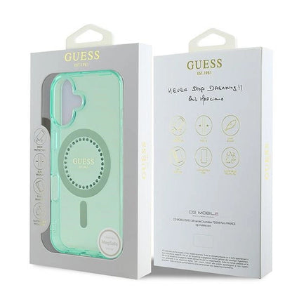 Guess IML Rhinestones MagSafe iPhone 16 Case - Green_7