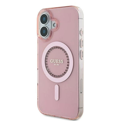 Guess IML Rhinestones MagSafe iPhone 16 Case - Pink_1
