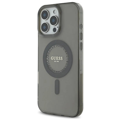 Guess IML Rhinestones MagSafe Case for iPhone 16 Pro Max - Black_1