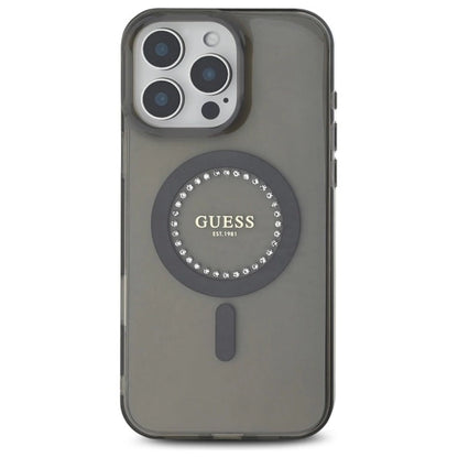 Guess IML Rhinestones MagSafe Case for iPhone 16 Pro Max - Black_2