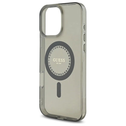 Guess IML Rhinestones MagSafe Case for iPhone 16 Pro Max - Black_5