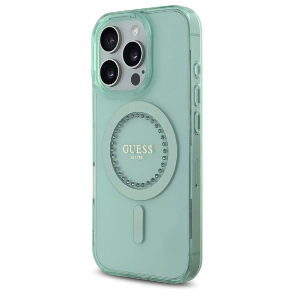 Guess IML Rhinestones MagSafe iPhone 16 Pro Max Case - Green_1