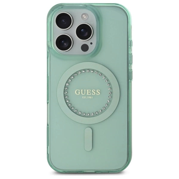 Guess IML Rhinestones MagSafe iPhone 16 Pro Max Case - Green_2