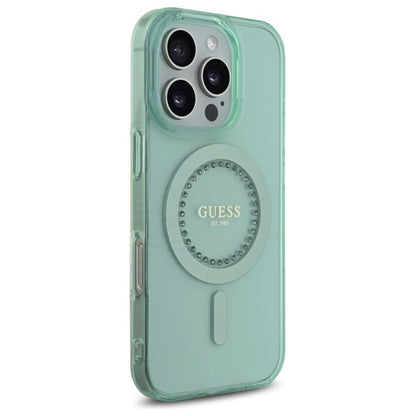 Guess IML Rhinestones MagSafe iPhone 16 Pro Max Case - Green_3