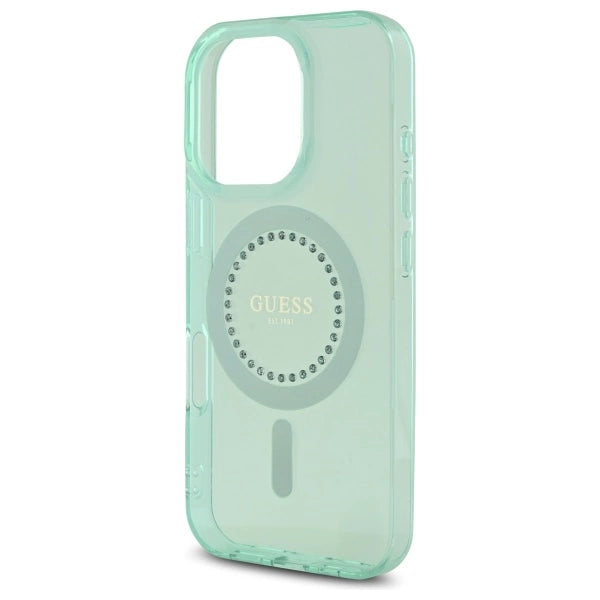 Guess IML Rhinestones MagSafe iPhone 16 Pro Max Case - Green_5