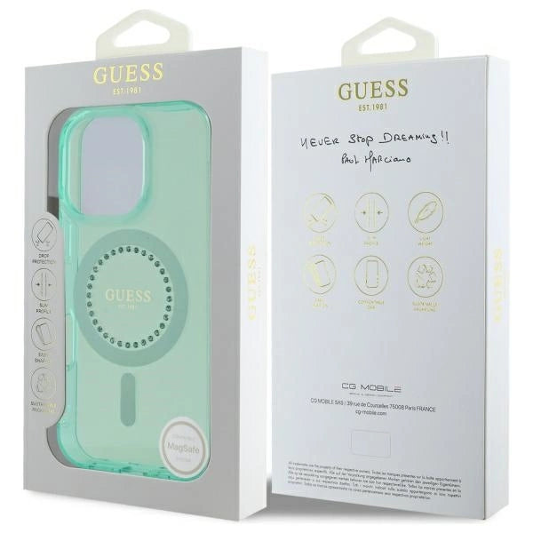 Guess IML Rhinestones MagSafe iPhone 16 Pro Max Case - Green_7