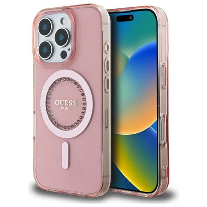 Guess IML Rhinestones MagSafe iPhone 16 Pro Max Case - Pink_0