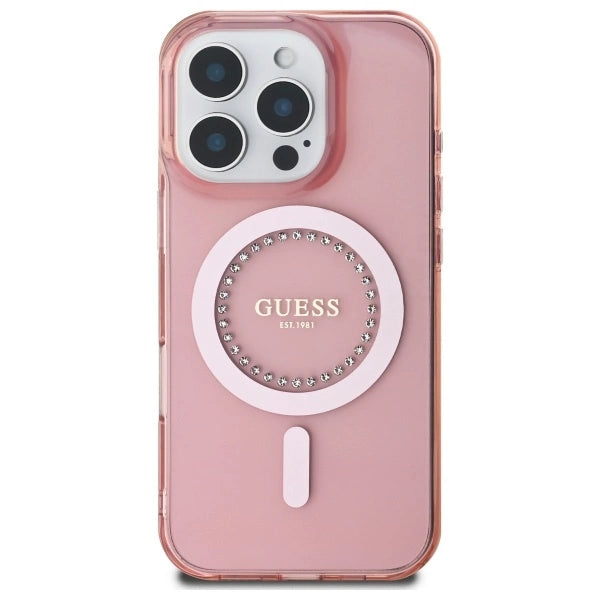 Guess IML Rhinestones MagSafe iPhone 16 Pro Max Case - Pink_2