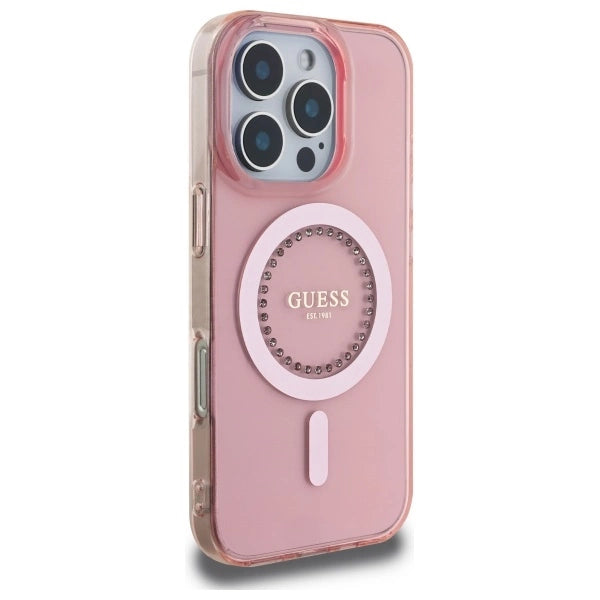 Guess IML Rhinestones MagSafe iPhone 16 Pro Max Case - Pink_3