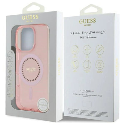 Guess IML Rhinestones MagSafe iPhone 16 Pro Max Case - Pink_7