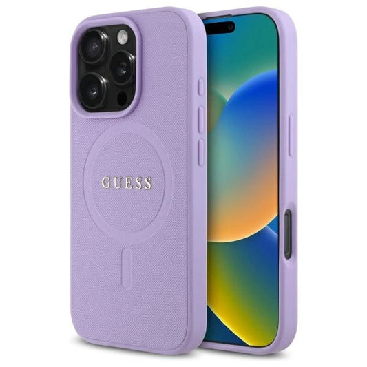Guess Saffiano MagSafe iPhone 16 Pro Max Case - Purple_0