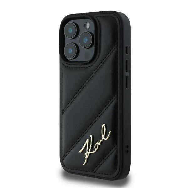 Karl Lagerfeld Quilted Signature iPhone 16 Pro Case - Black_1