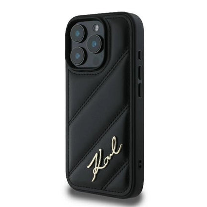 Karl Lagerfeld Quilted Signature iPhone 16 Pro Case - Black_1