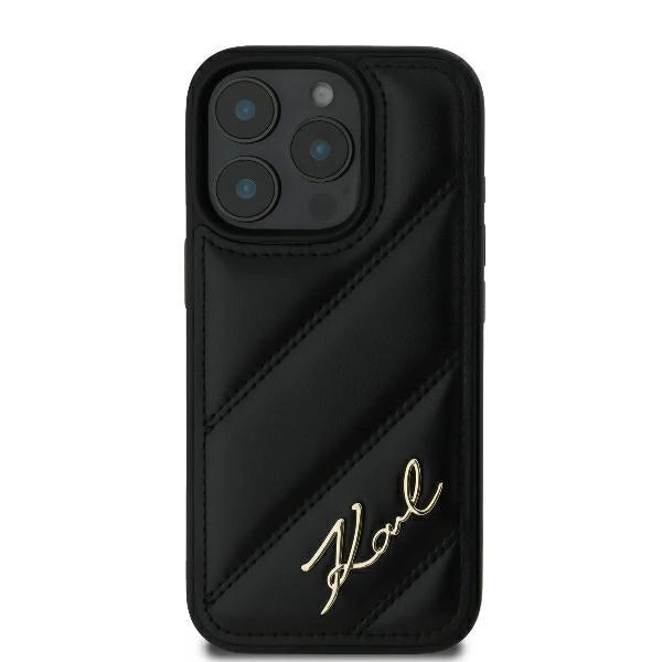 Karl Lagerfeld Quilted Signature iPhone 16 Pro Case - Black_2