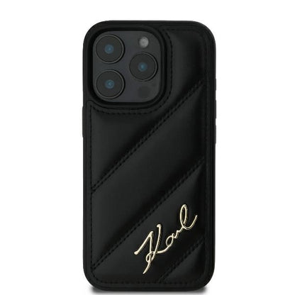 Karl Lagerfeld Quilted Signature iPhone 16 Pro Case - Black_2