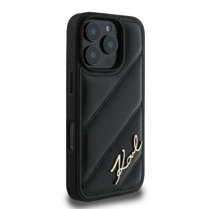 Karl Lagerfeld Quilted Signature iPhone 16 Pro Case - Black_3